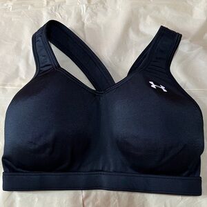 Under Armour Black Sports Bra with White Logo size small